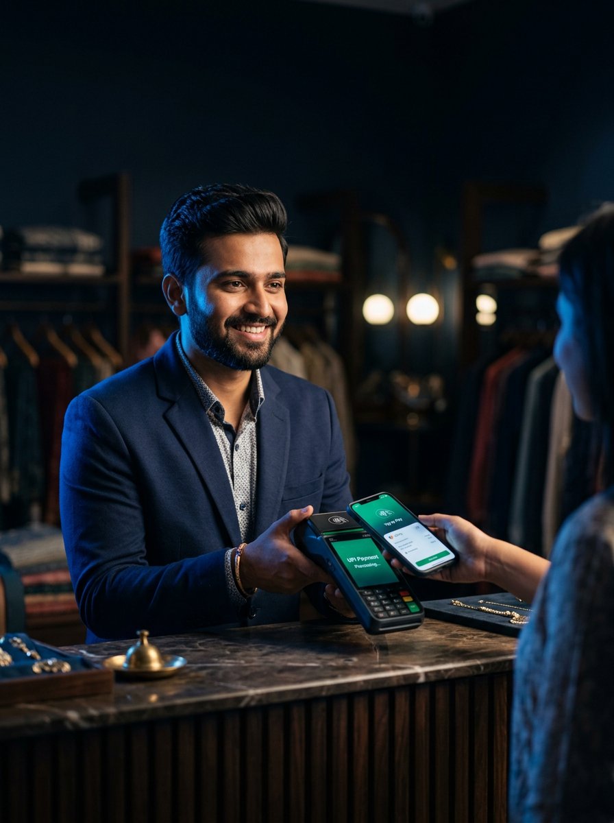 Merchant accepting a UPI payment